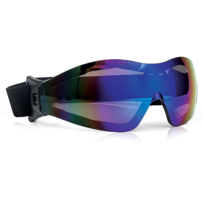 Vented Safety Goggles with Adjustable Elastic Band & Protective Pouch,  Protection Eye Goggles for Outdoor Activities, Blue Mirror, Dustproof Glasses for Men & Women (1 Pack)
