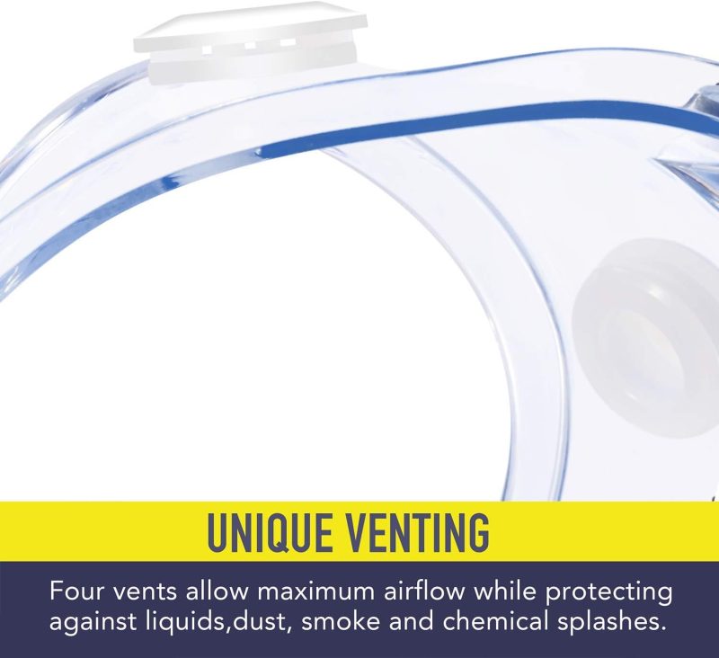 2 pack Safety Goggles, Adjustable,Lightweight Anti-Fog Protective Safety Glasses, Eye Protection, White - Image 2
