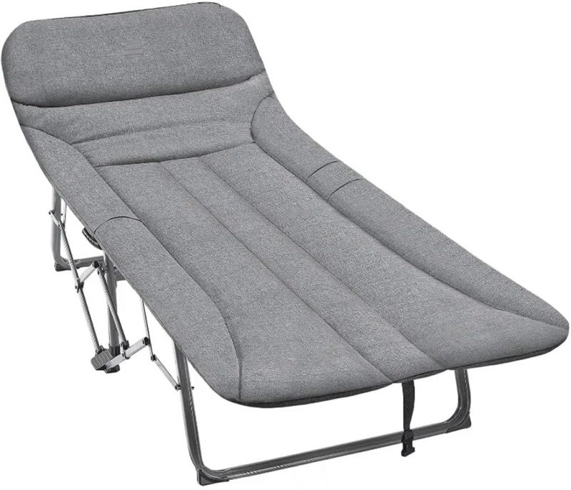 Adjustable Folding Wide Camping Cot for Adults with Soft Cushion Padded Cots for Sleeping Portable Guest Cot Bed