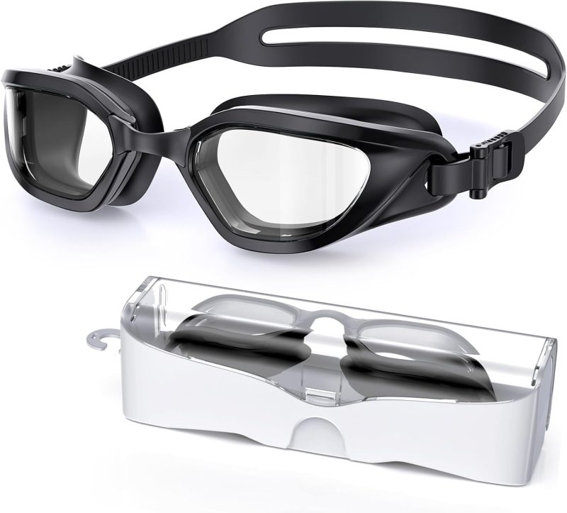 Swim Goggles, Unisex Adult Swimming Goggles Anti Fog Anti  No Leakage Wide View for Men Women Youth