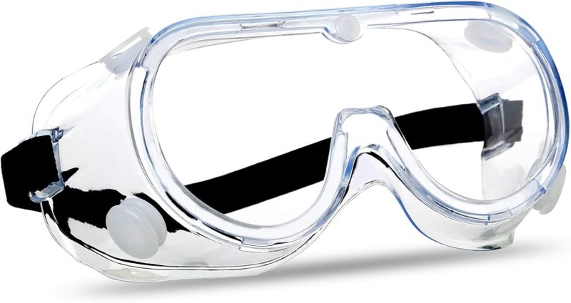 Anti-Fog Protective Safety Goggles Clear Lens Wide-Vision Adjustable Chemical Splash Eye Protection Soft Lightweight Eyewear